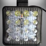 Faro cuadrado 16 Led, fijo y estrobos, luz blanca